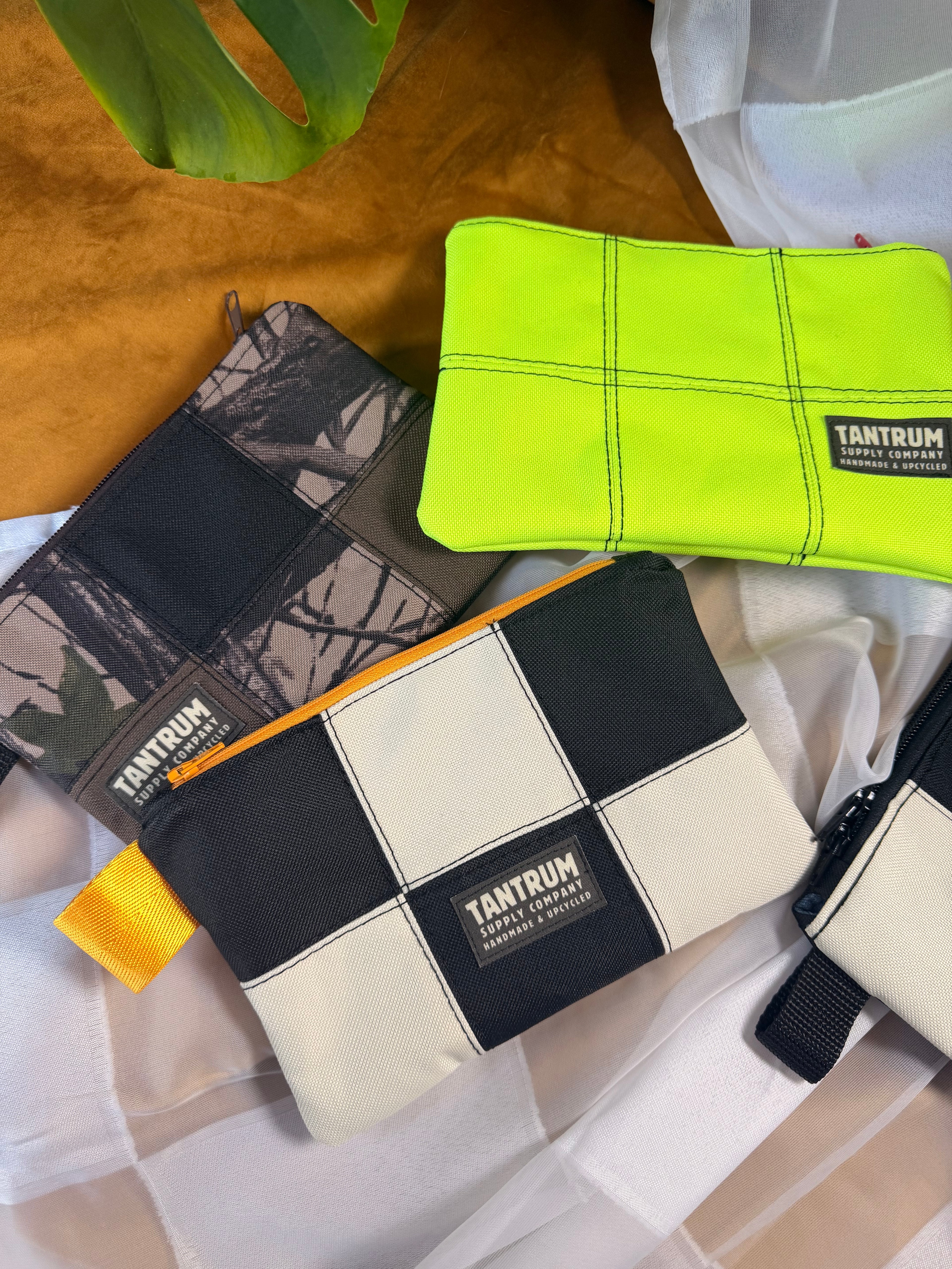 Black and Yellow Zip Pouch Small