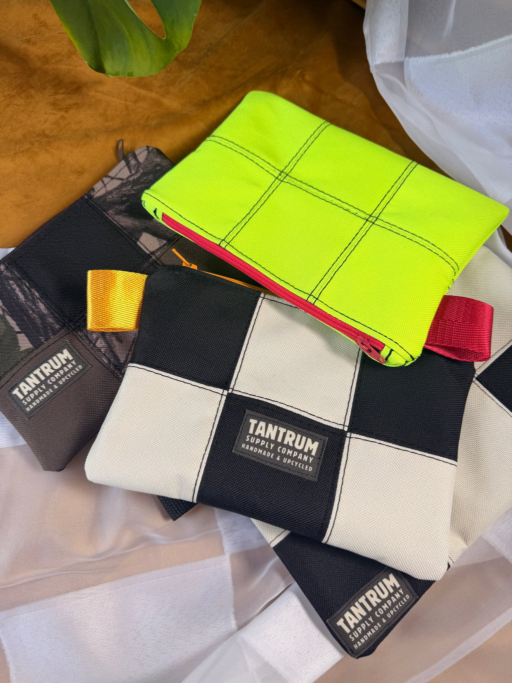 Black and Yellow Zip Pouch Small