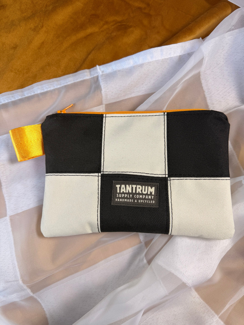 Black and Yellow Zip Pouch Small