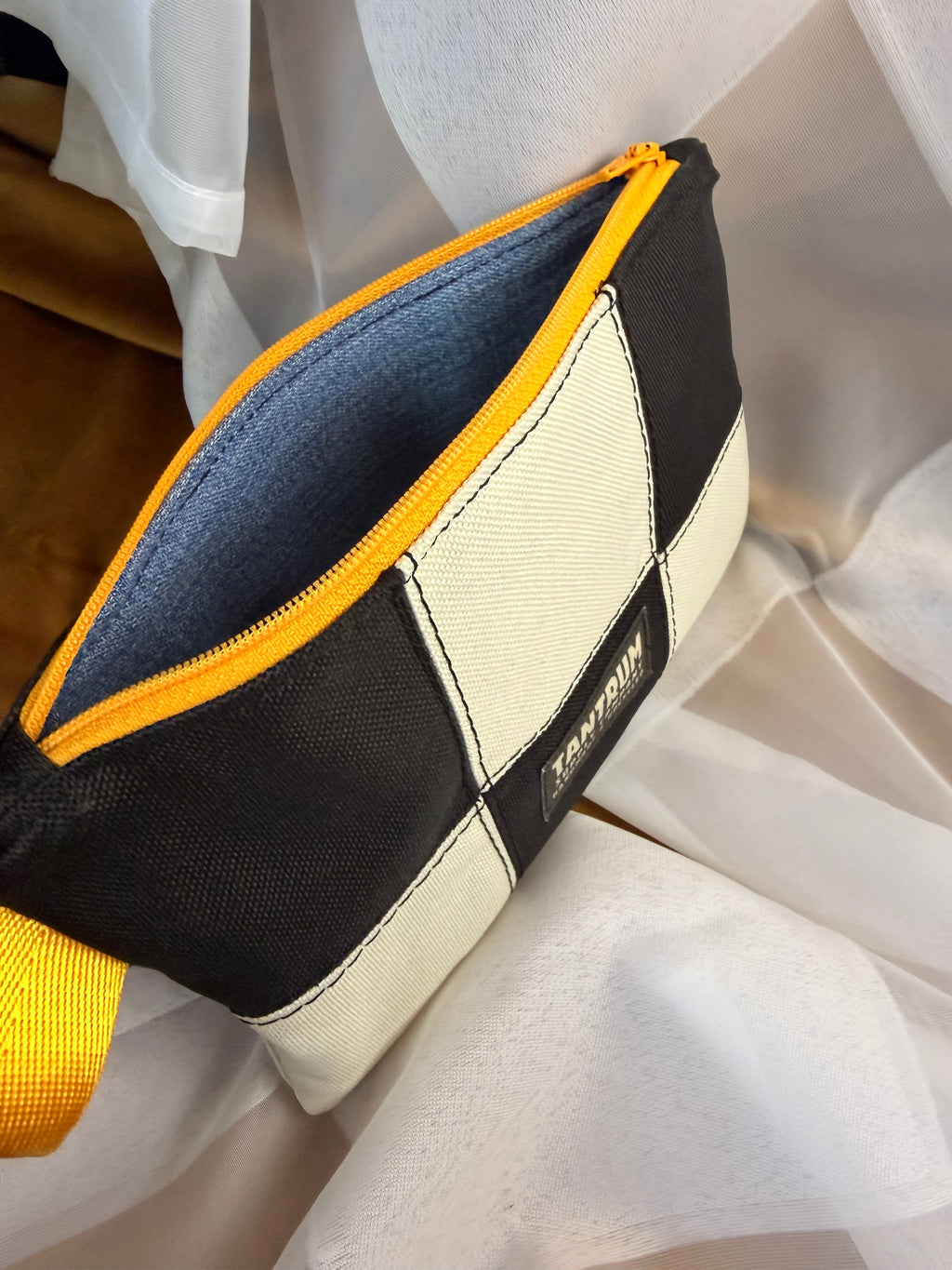 Black and Yellow Zip Pouch Small