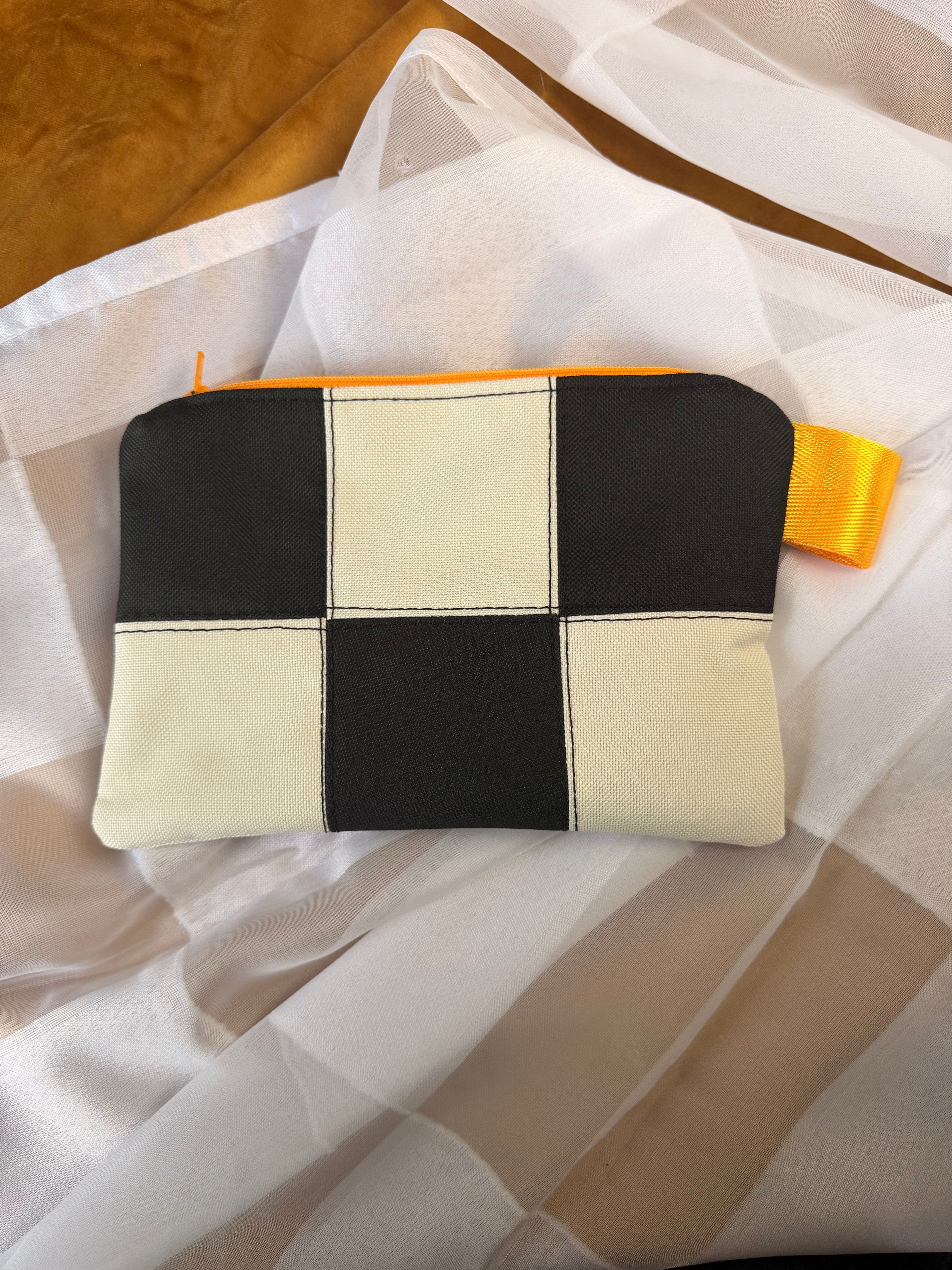 Black and Yellow Zip Pouch Small