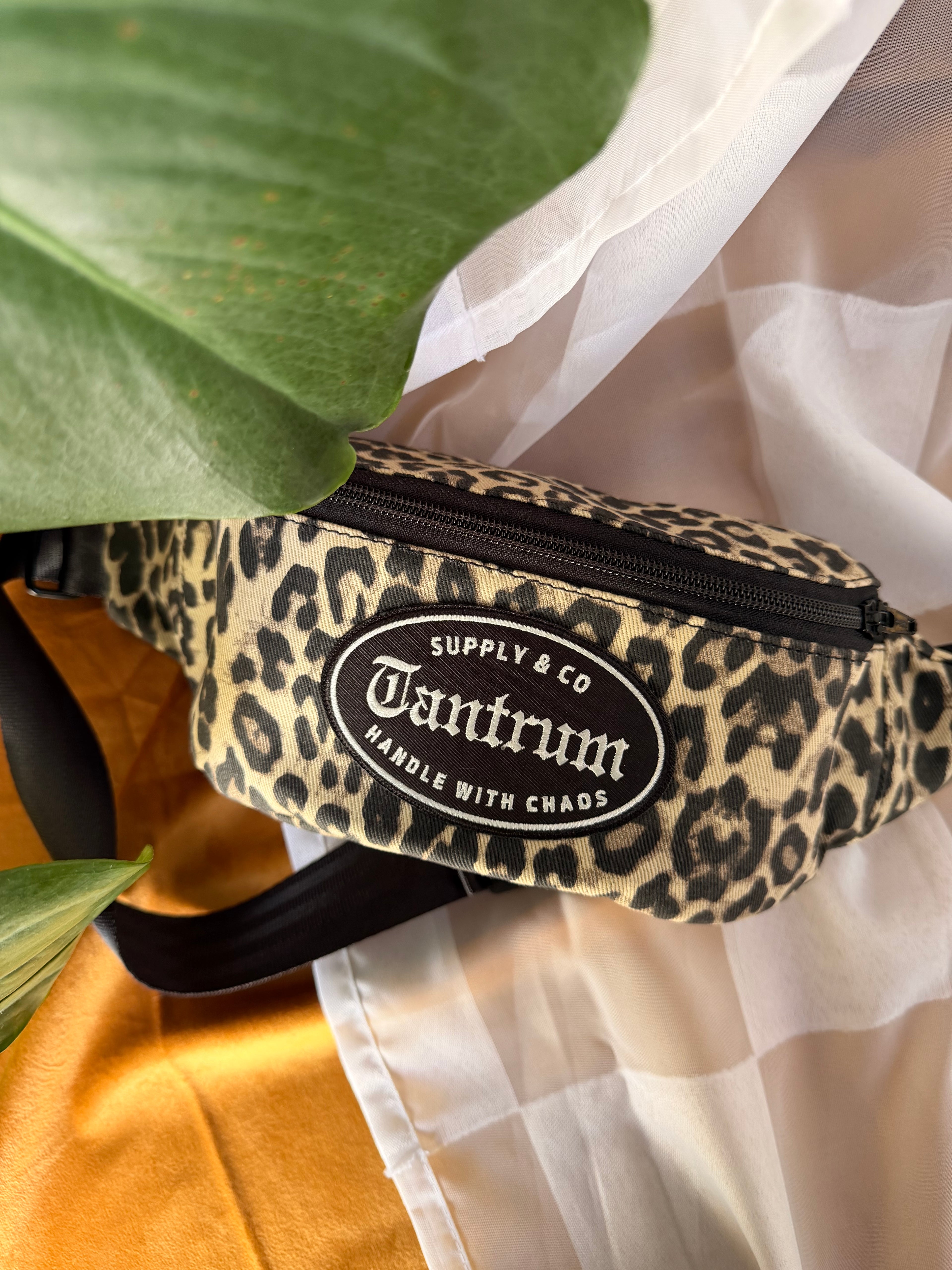 Denim Cheetah Old English Patch