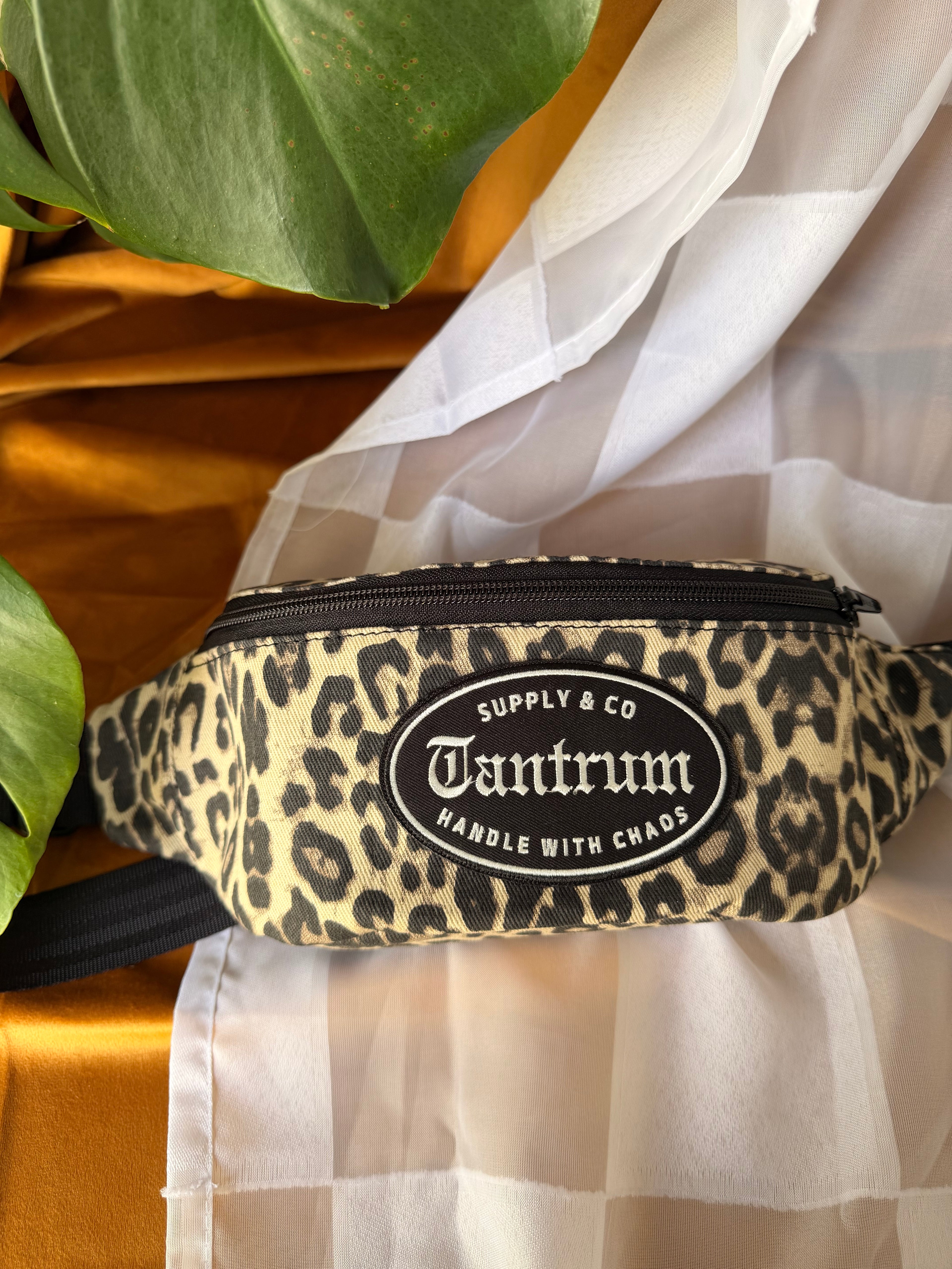 Denim Cheetah Old English Patch