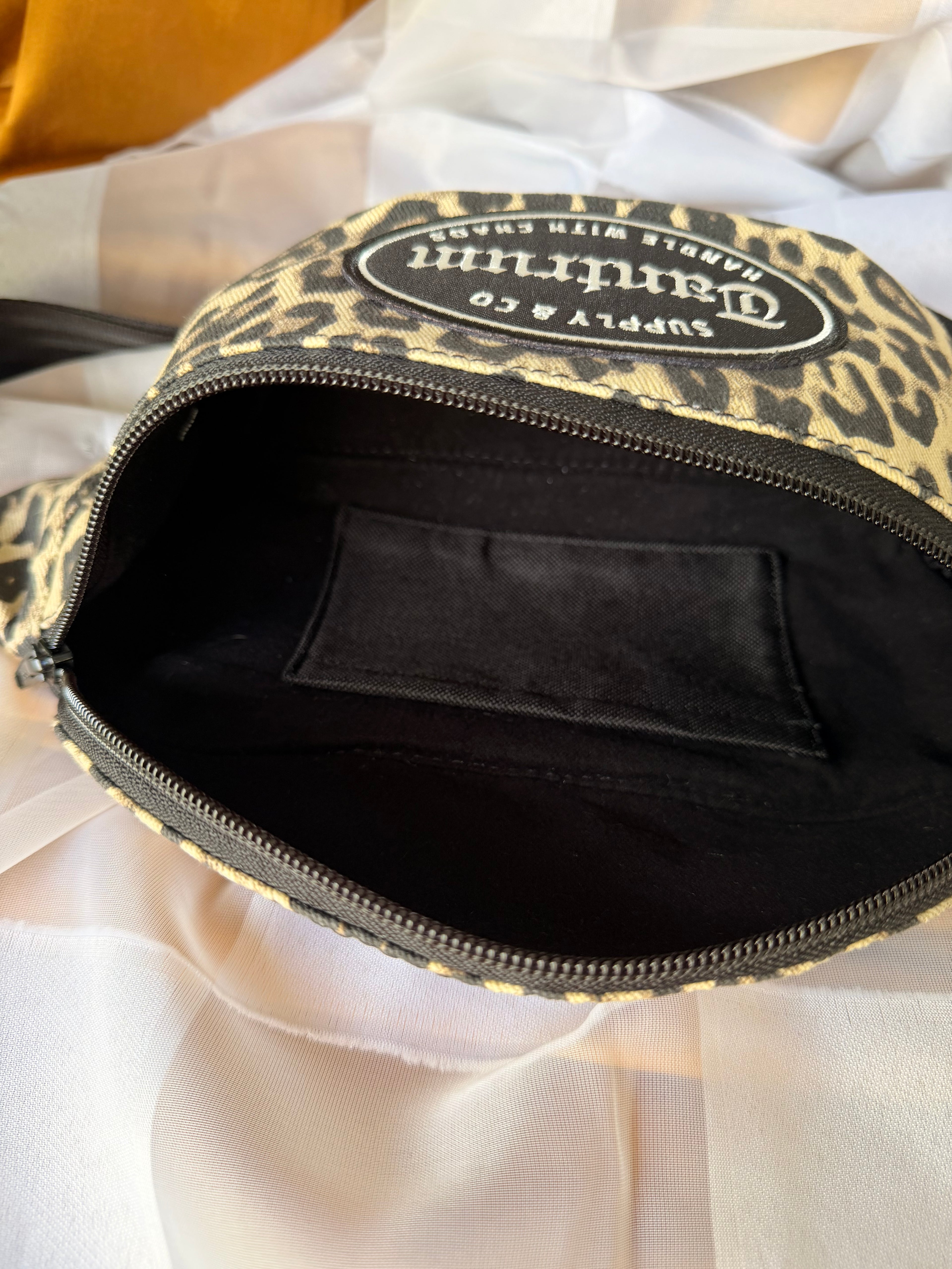 Denim Cheetah Old English Patch